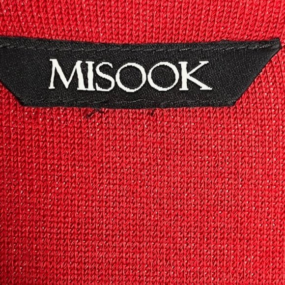 Misook Sparkly Mid-Hip Knit Blazer Pockets - Red - XL* - Picture 9 of 10